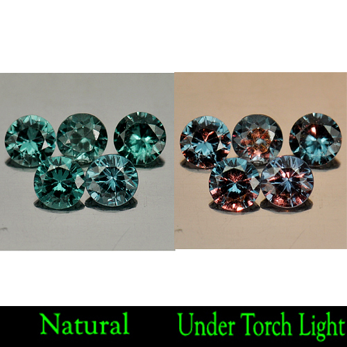 0.78 Ct. 5 Pcs. Round Diamond Cut Natural Gemstones Color Change Garnet