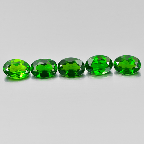 Unheated 4.00 Ct. 5 Pcs. Oval Natural Green Chrome Diopside