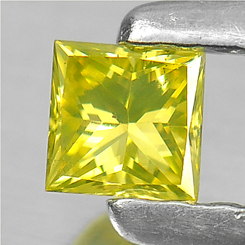 0.13 Ct. Nice Color Square Princess Cut Natural Yellow Loose Diamond Belgium