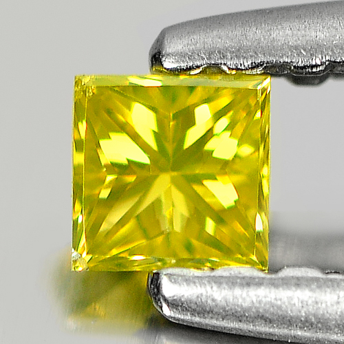 0.10 Ct. Square Princess Cut Natural Yellow Loose Diamond Belgium