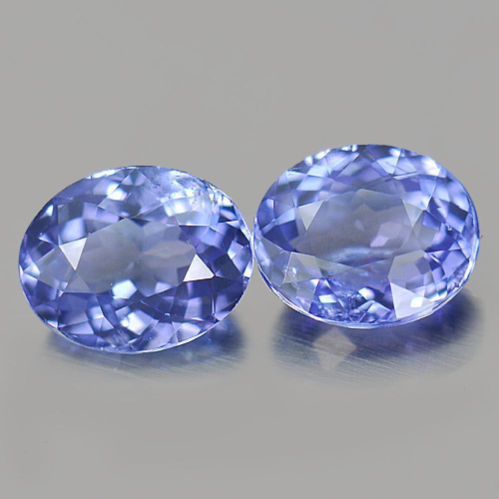 1.29 Ct. Attractive Pair Natural Violetish Blue Tanzanite Gemstones