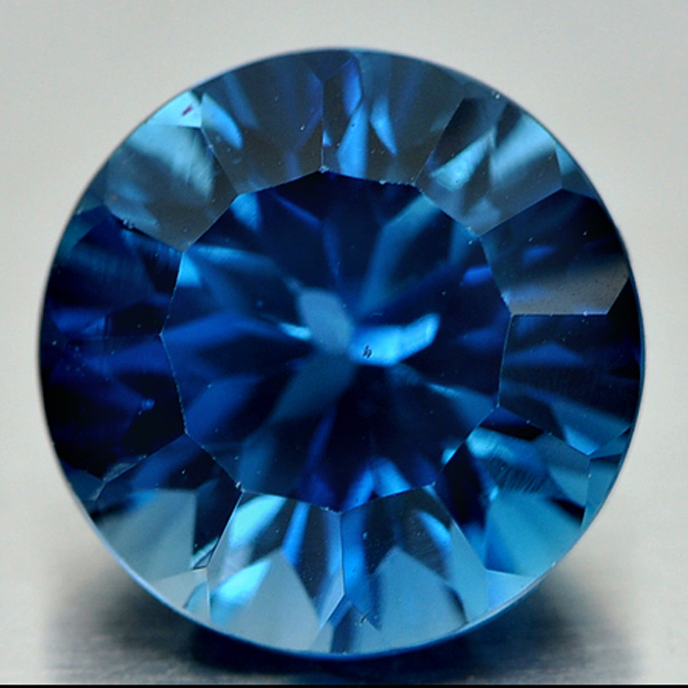 London Blue Topaz 4.72 Ct VVS Round Concave Cut 10.1 Mm. Natural Gemstone Brazil