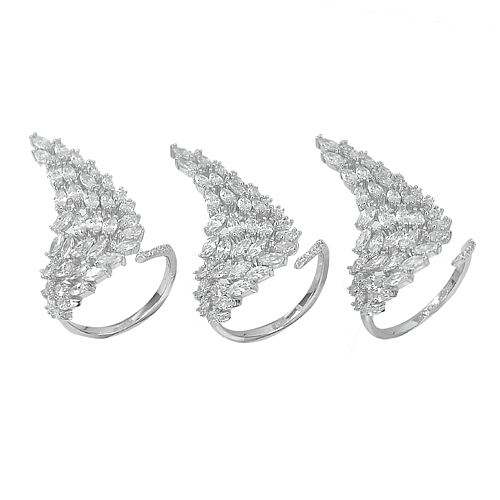 12.69 G.3 Pcs. Wholesale Real 925 Sterling Silver Marquise  White CZ Ring Size 7
