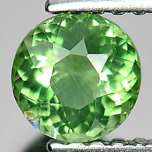 0.62 Ct. Round Shape Natural Gem Green Apatite From Tanzania