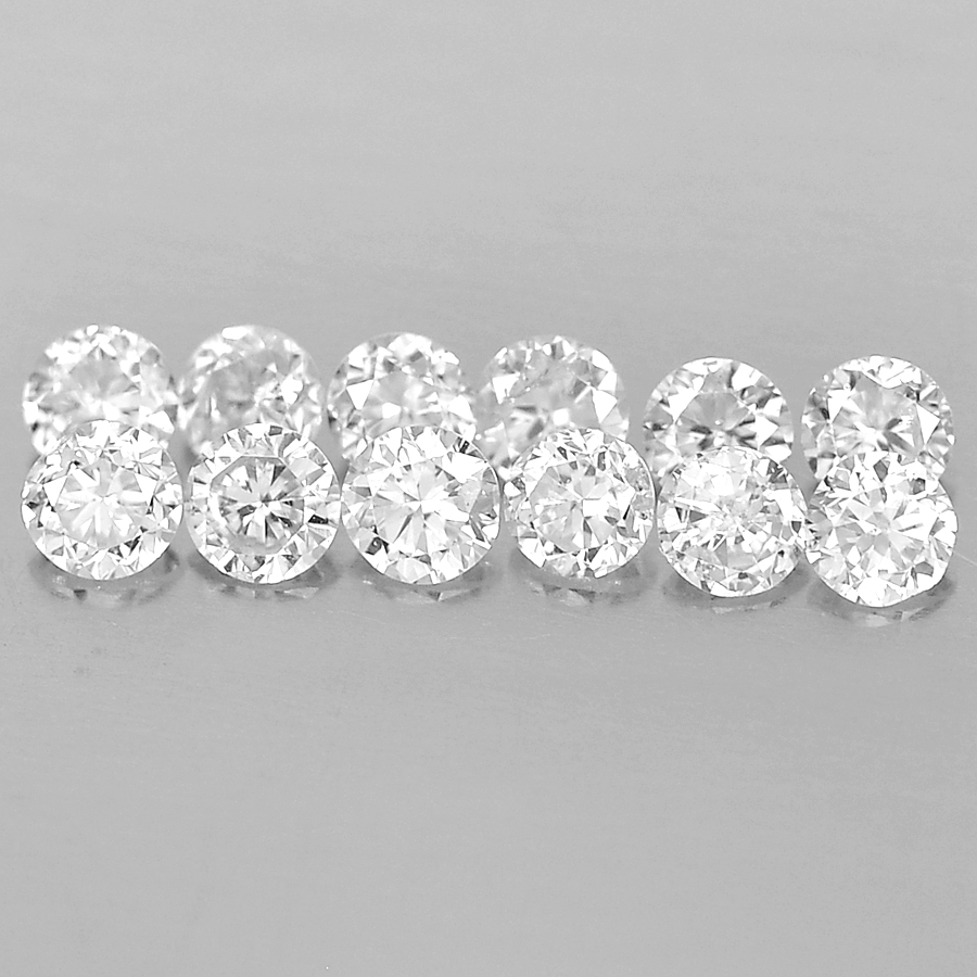 0.13 Ct. 12 Pcs. Natural Loose Diamond Round Brilliant Cut 1.4 Mm