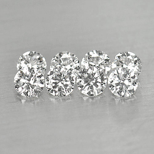 0.19 Ct 8 Pcs. Natural Loose Diamond Round Brilliant Cut 1.8 Mm