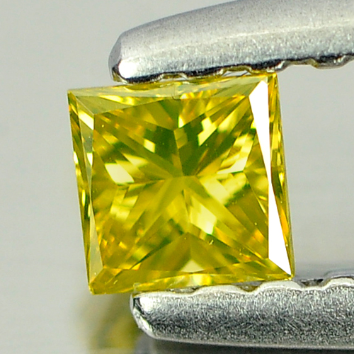 0.12 Ct. Charming Square Princess Cut Natural Yellow Loose Diamond