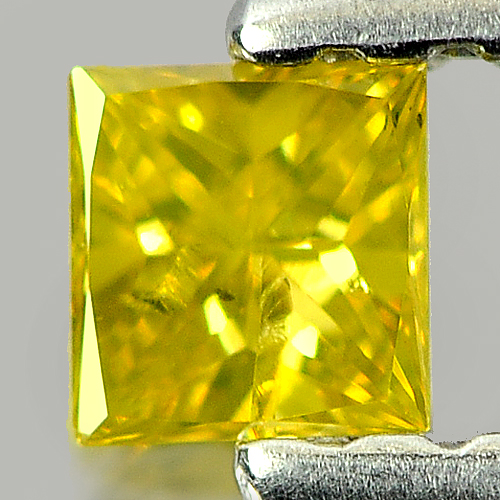 0.09 Ct. Good Cutting Square Princess Cut Natural Yellow Loose Diamond
