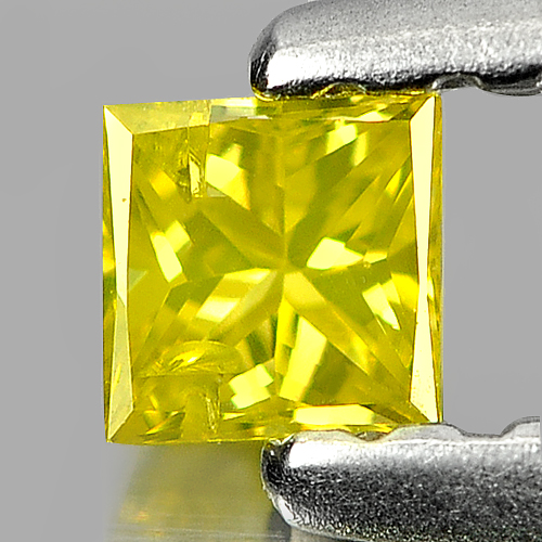 0.08 Ct. Good Color Square Princess Cut Natural Yellow Loose Diamond