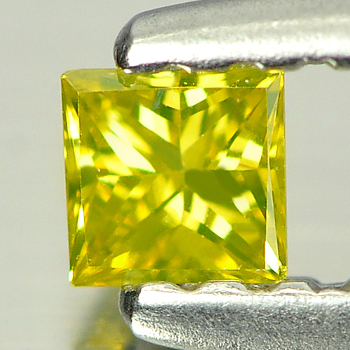 0.09 Ct. Good Cutting Square Princess Cut Natural Yellow Loose Diamond