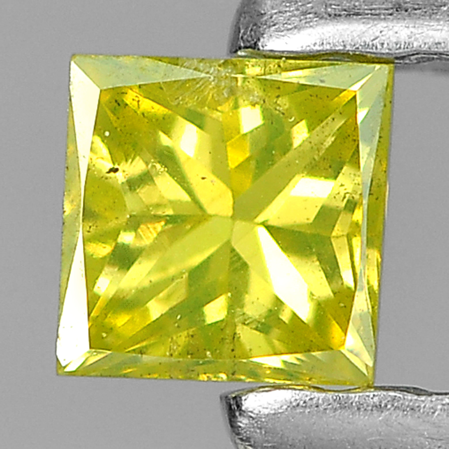 0.12 Ct. Ravishing Natural Yellow Loose Diamond Square Princess Cut 2.7 Mm