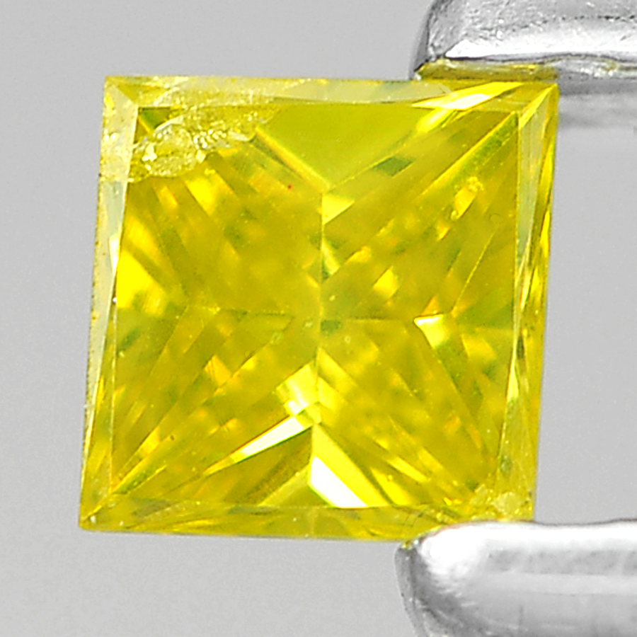 0.08 Ct. Good Square Princess Cut Natural Yellow Loose Diamond Belgium
