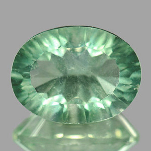 10.64 Ct. Oval Concave Cut Natural Gem Green Fluorite From Brazil Unheated