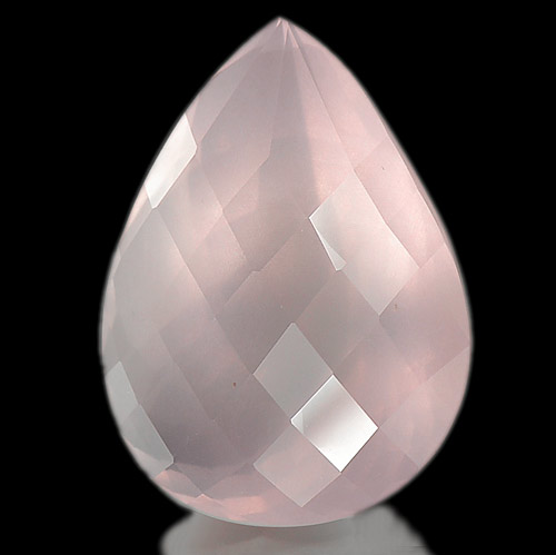 Unheated 26.65 Ct. Pear Checkerboard Natural Gemstone Rose Pink From Brazil