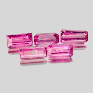 3.14 Ct. 5 Pcs. Natural Purplish Pink Rubellite Nigeria