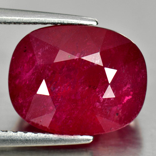 7.52 Ct. Natural Gemstone Purplish Red Ruby Cushion Shape From Madagascar