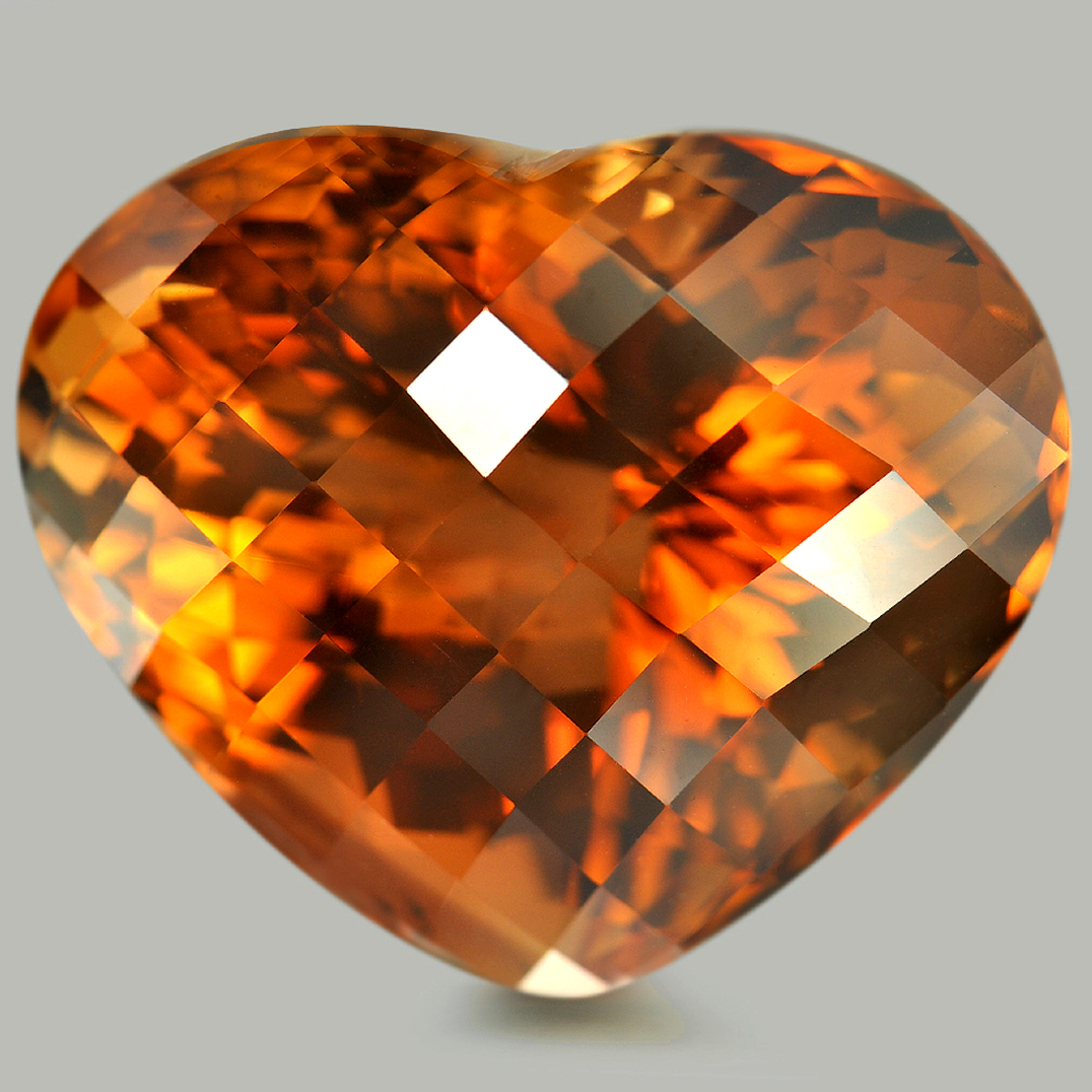 77.16 Ct. Heart Shape 23 x 27 Mm. Natural Gemstone Clean Imperial Topaz Brazil