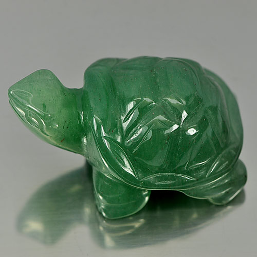 108.53 Ct. Turtle Carving Natural Gemstone Green Aventurine Unheated