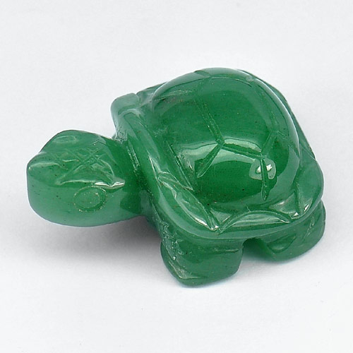 Delightful Gem 119.00 Ct. Turtle Carving Natural Green Aventurine U.S.A.