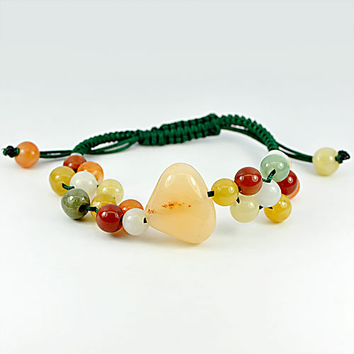 102.11 Ct. Alluring Natural Fancy Jade Beads Adjustable Bracelet