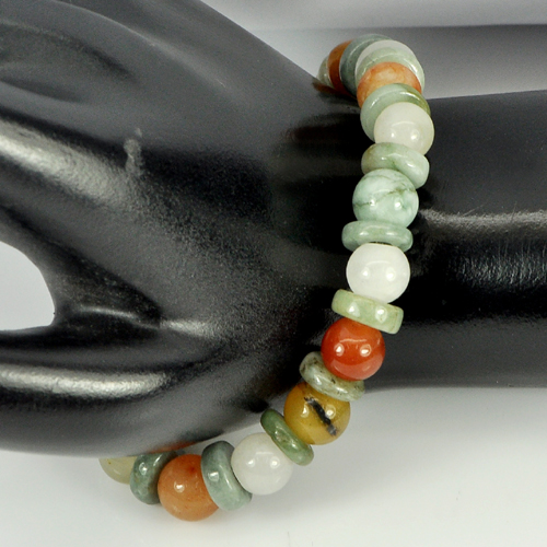103.81 Ct. Natural Honey Jade Color Beads Bracelet Length 7 Inch.
