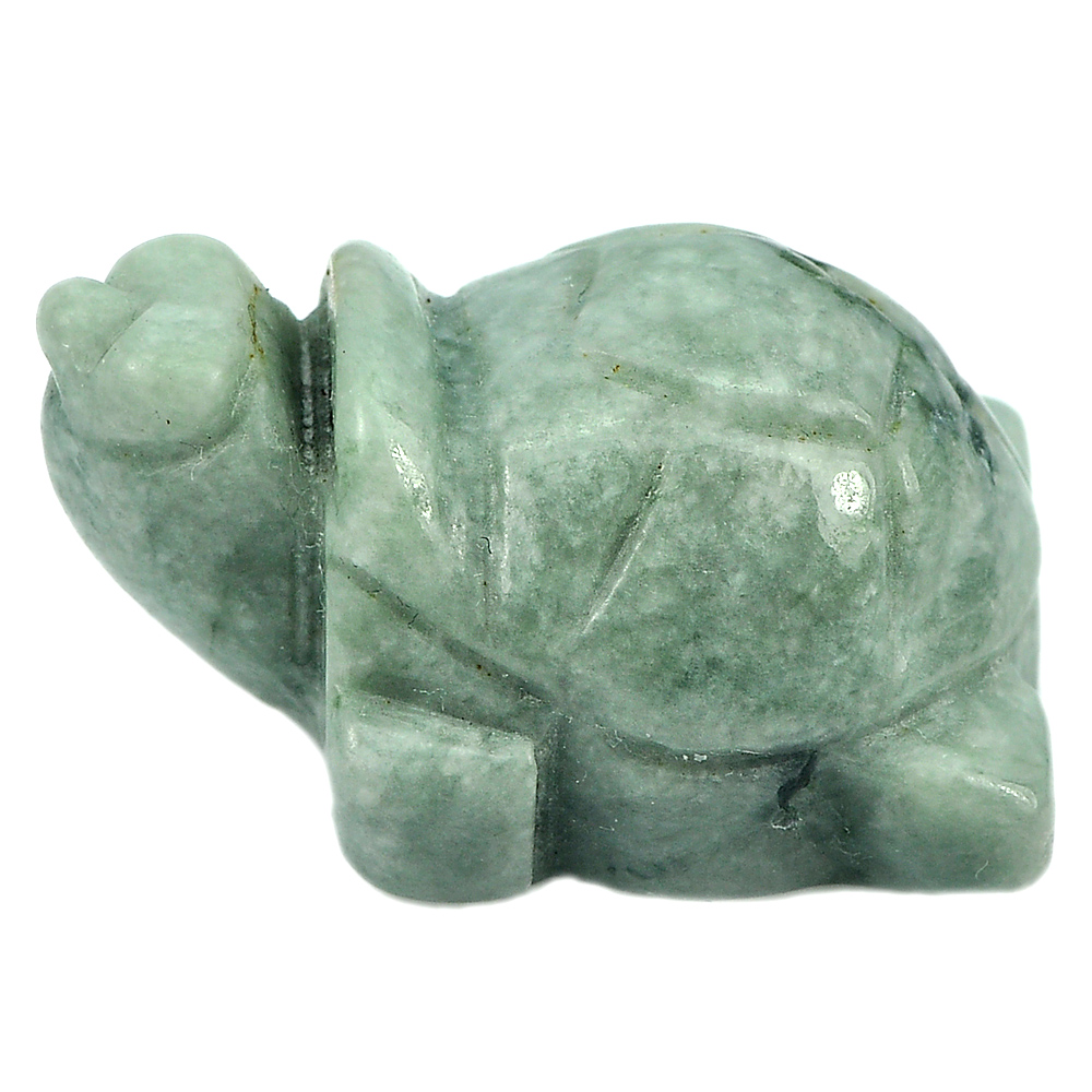 135.36 Ct. Gemstone Natural Green Jade Turtle Carving Unheated From Thailand